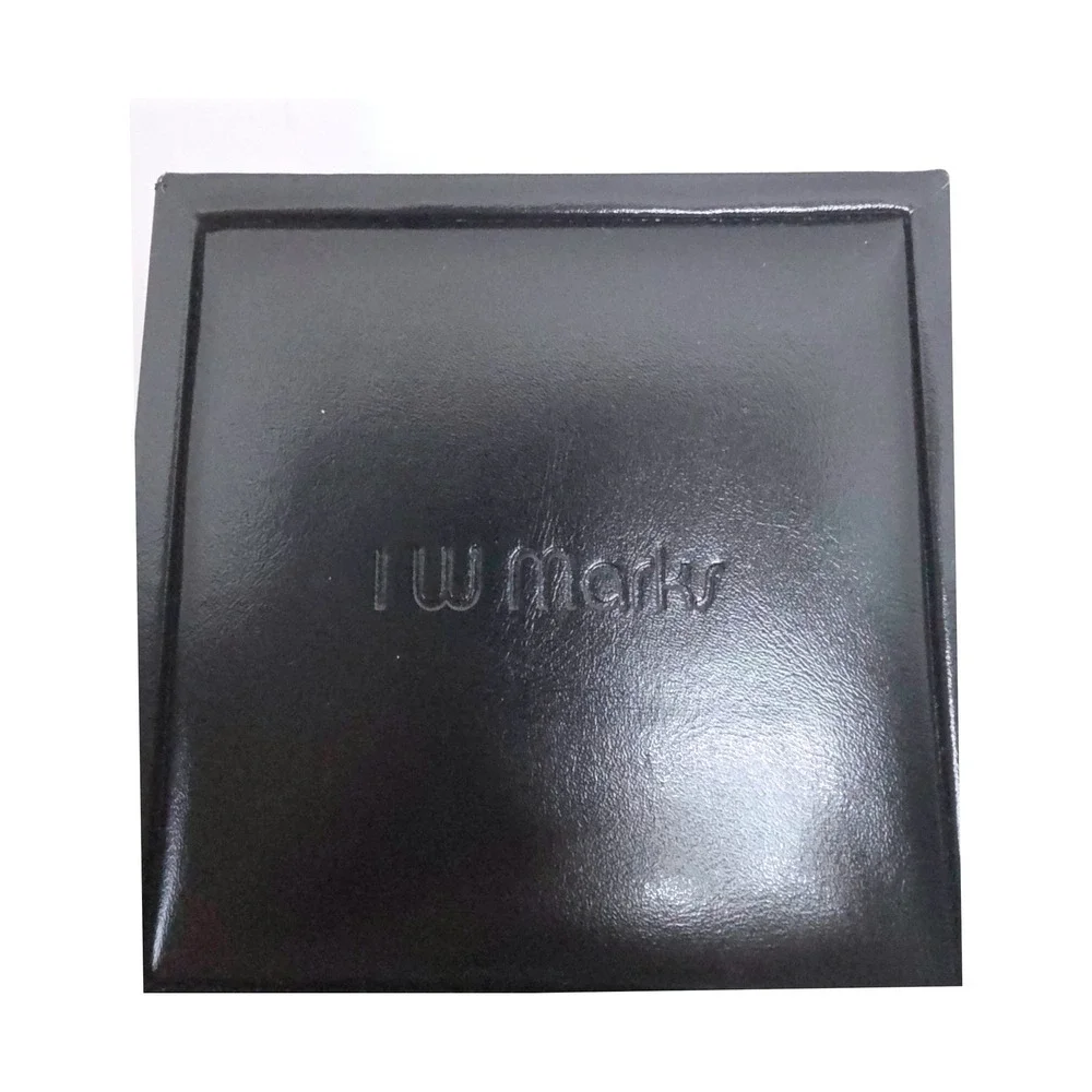 VTG IW Marks Black Faux‎ Leather Jewelry Gift Box Velvet Lined Houston TX